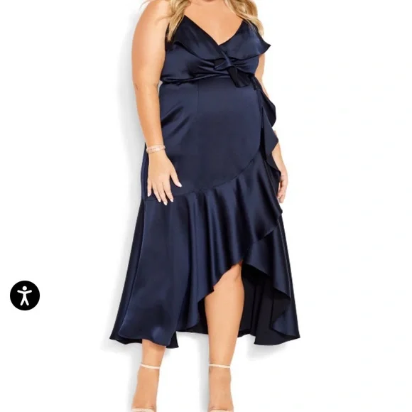 City Chic | Dresses | Ruffle Amore Maxi Dress Navy | Poshmark